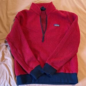 Patagonia Red and Navy 1/2 Zip Pullover